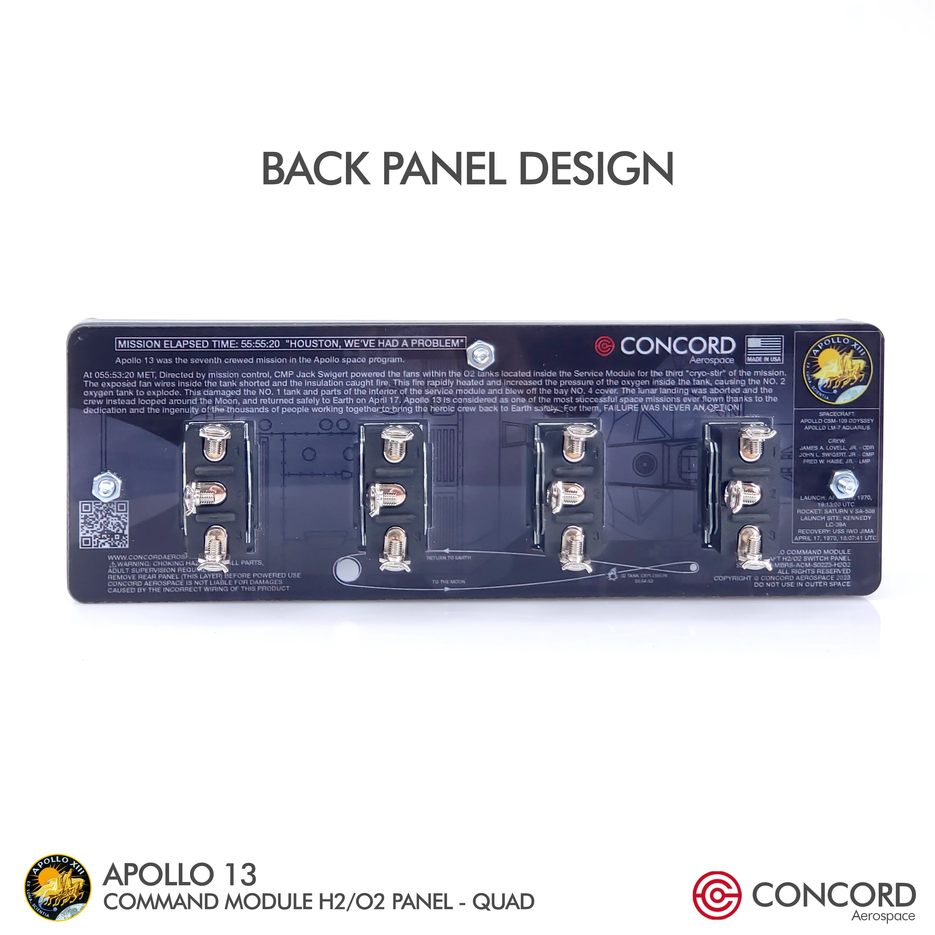 APOLLO13 COMMAND MODULE  H2/O2 FANS QUAD SWITCH PANEL - Image 6