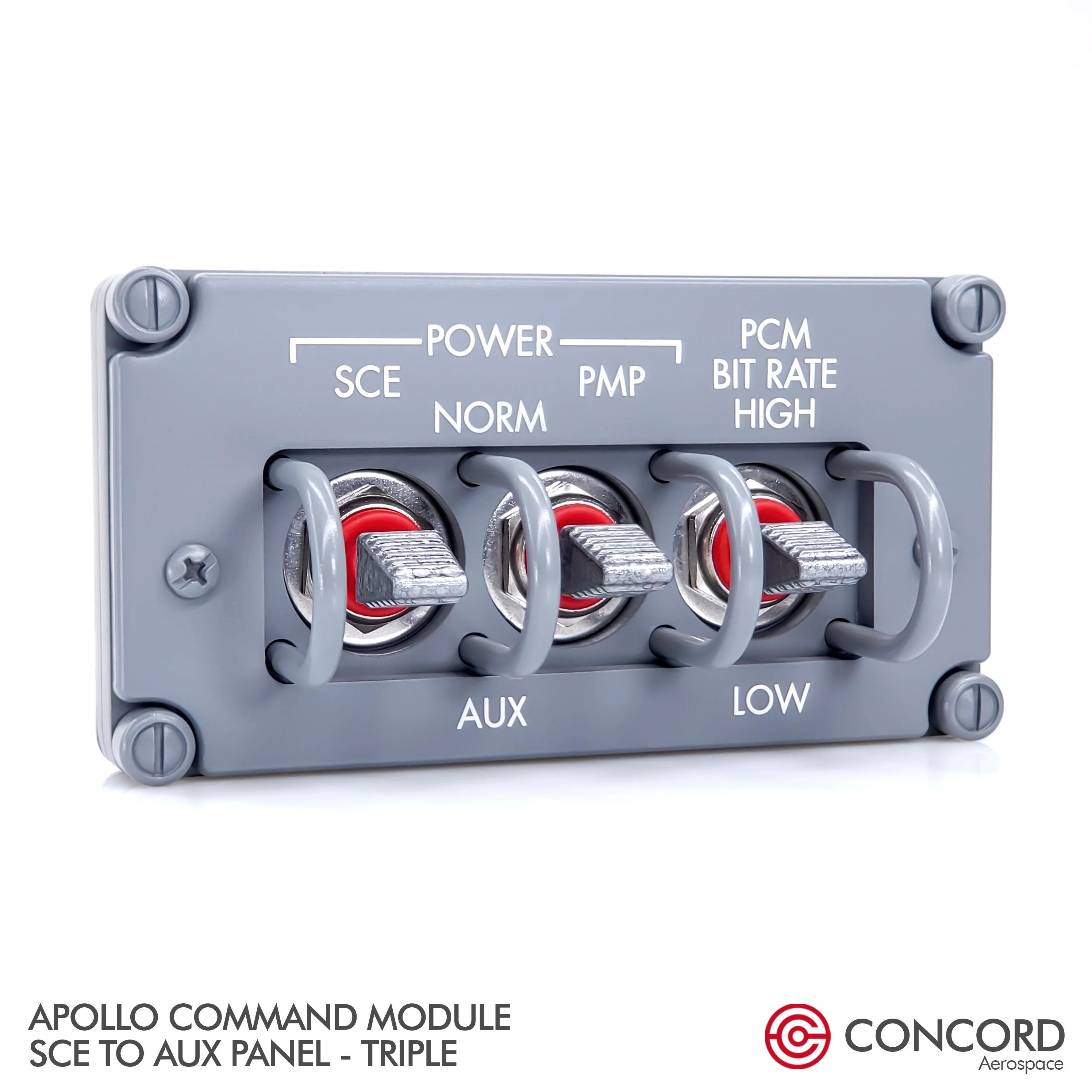 APOLLO COMMAND MODULE TRIPLE SWITCH PANEL - SCE to AUX - Image 8